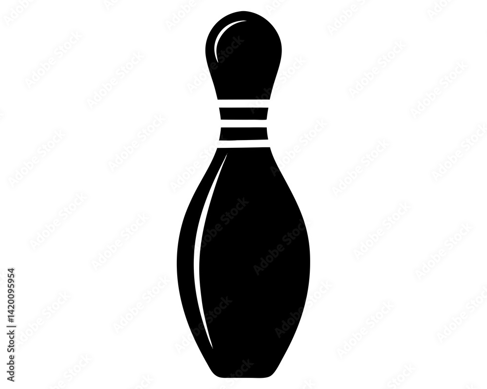 Bowling pin icon vector silhouette illustration isolated on white background Bowling pin icon vector silhouette illustration isolated on white background