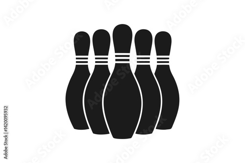 Bowling pin vector silhouette illustration isolated on white background