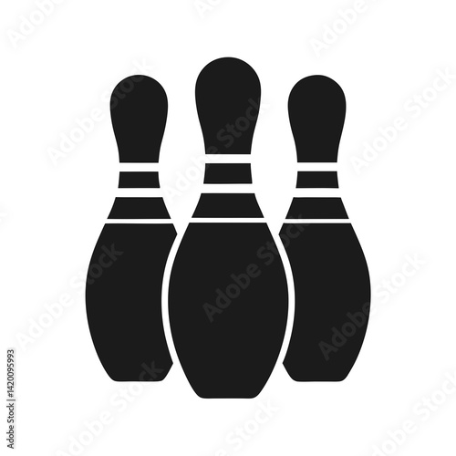Bowling pin vector silhouette illustration isolated on white background