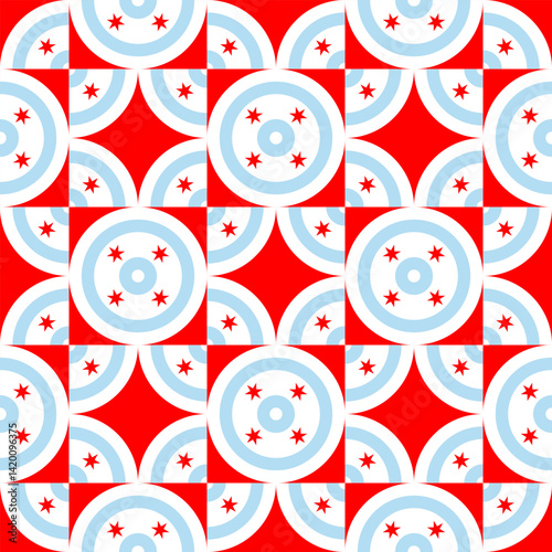 chicago flag circle pattern. geometric background for decoration. vector illustration