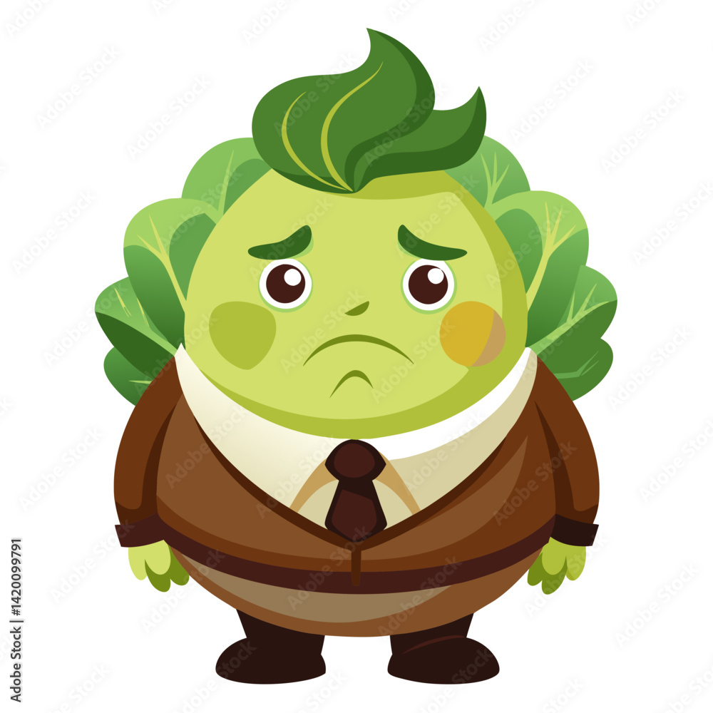 Bloated Cabbage Vegetable Going to Concert Illustration Bloated Cabbage Vegetable Going to Concert Illustration