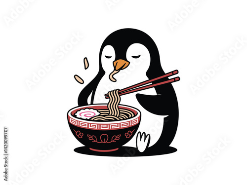 Cute Penguin Ramen Noodles Food Eat