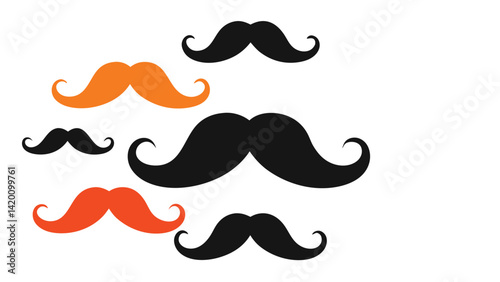 Simple Black and White Mustache Illustration