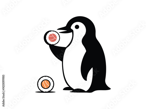 Penguin Eating Sushi Cute Food Japan