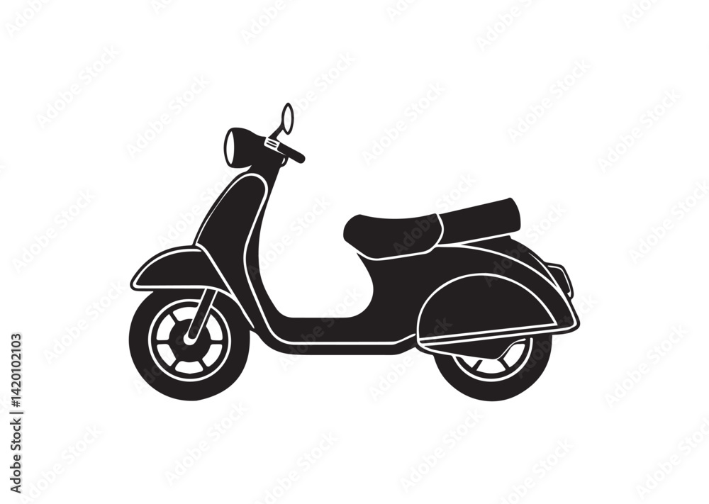 Obraz premium Scooter bike silhouette vector
