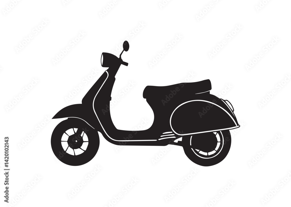 Fototapeta premium Scooter bike silhouette vector