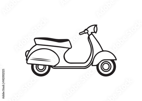 Scooter bike silhouette vector