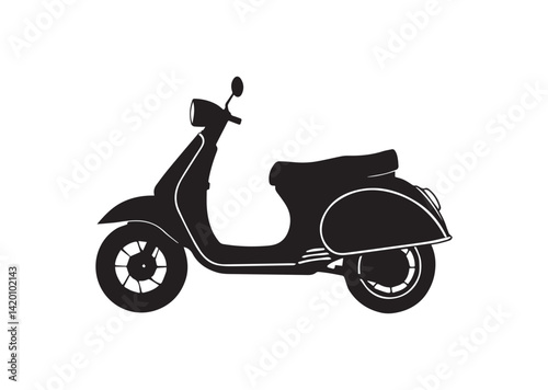 Scooter bike silhouette vector