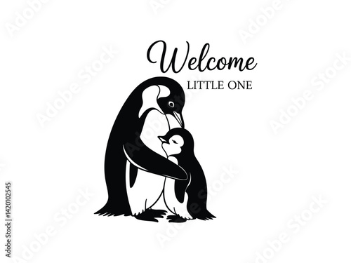 Penguin Mother's Day Family Vector