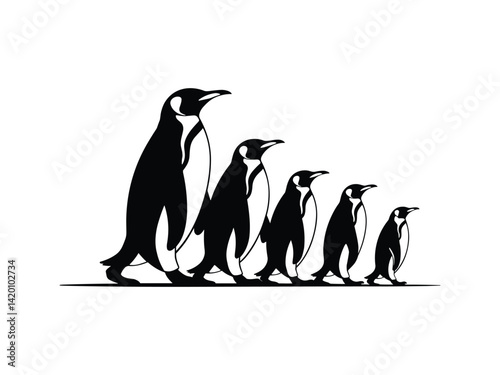 Penguin Mother's Day Family Vector