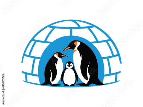 Penguin Mother's Day Family Vector