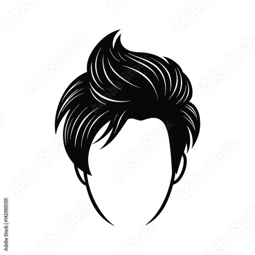 u cut hair style silhouette