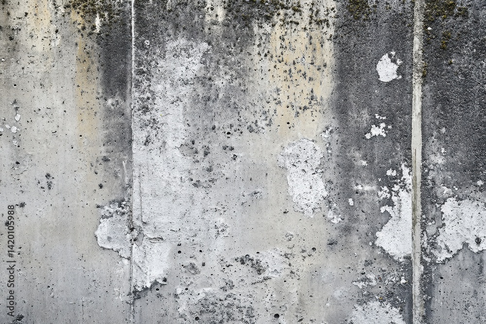 Obraz premium Weathered concrete wall texture displays various shades and patterns.