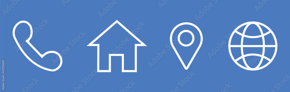 Website set icon vector. for computer and mobile. Home, location, call, message, address, globe, Contact and web icons set. Website set icon vector. for computer and mobile. Home, location, call, message, address, globe, Contact and web icons set.