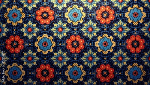 Geometric damask, repeating diamond & lattice shapes, modern, surface, wallpaper