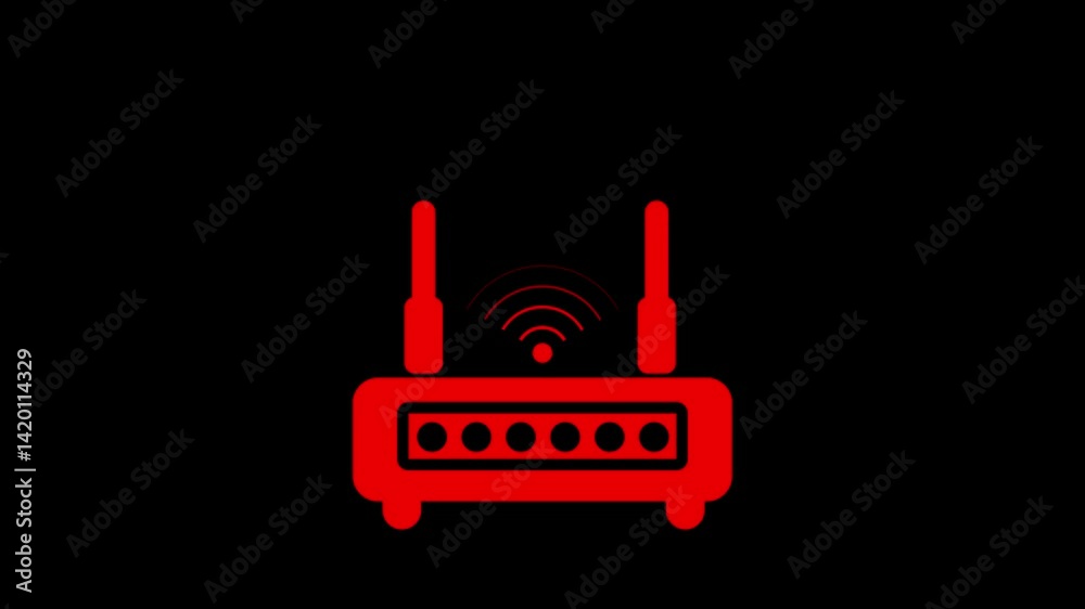 abstract Network router line icon motion graphic animation .wifi router Icon of nice animated . abstract Network router line icon motion graphic animation .wifi router Icon of nice animated .