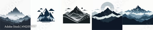 Vector of a mountain silhouette.