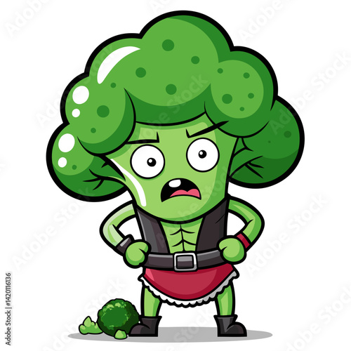  Suffering Broccoli Vegetable Leatherworking Illustration