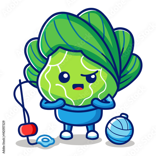  Bok Choy with Knitting Theme