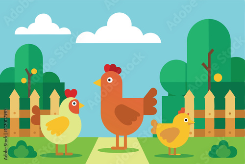 easter chicken and eggs