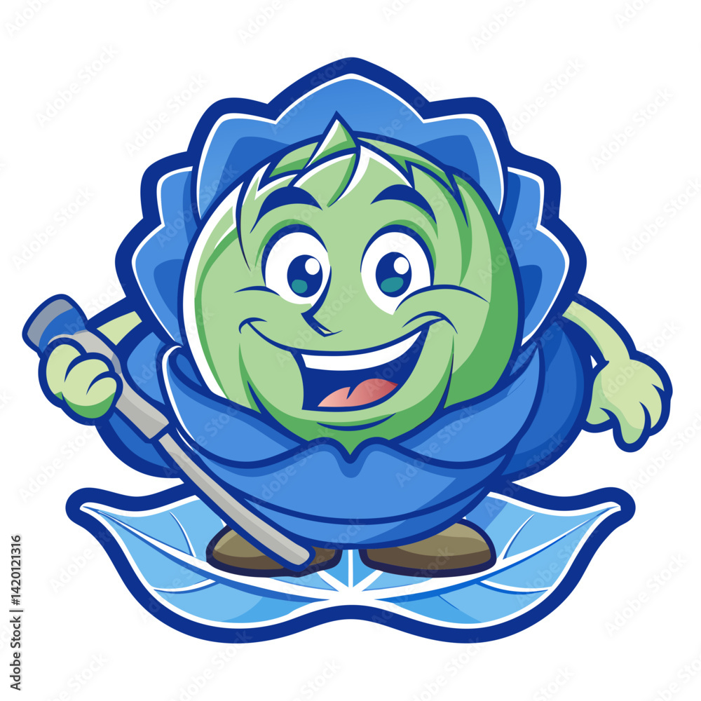 Obraz premium Playful Cabbage Design for Canoeing Themes