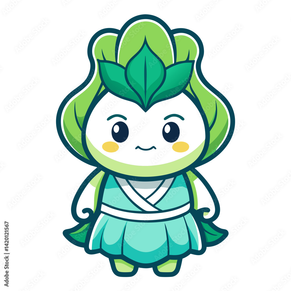 Fototapeta premium Whimsical Bok Choy Artwork for Restoration Themes