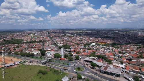 Aerial view of the city of Hortolândia and Sumaré, in São Paulo, Brazil.
