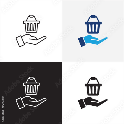 Consumer icon. online shopping user buyer icon. Shopper symbol. Customer sign. Icon symbol suitable for self service store, customer, buy. Vector  illustration