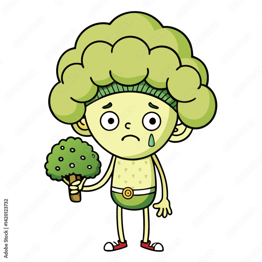 Fototapeta premium Unique Broccoli Sketch for Crafting Projects