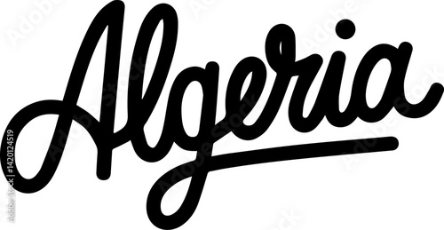 Algeria Country Name Stylish Script