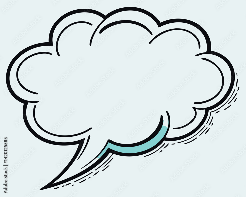 Soft Blue Cloud Speech Bubble Vector for Dreamy Communication. Soft Blue Cloud Speech Bubble Vector for Dreamy Communication.
