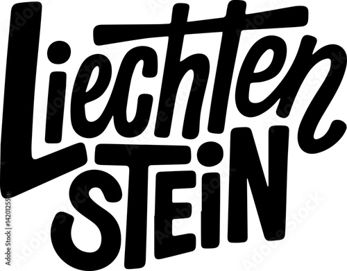 Liechtenstein Text Artistic Design
