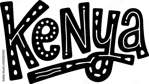 Kenya Artistic Text Design Graphic