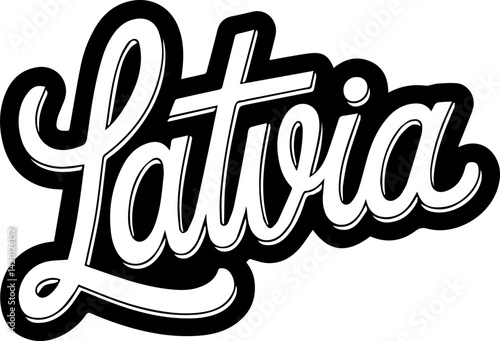 Latvia Stylized Text Graphic Design