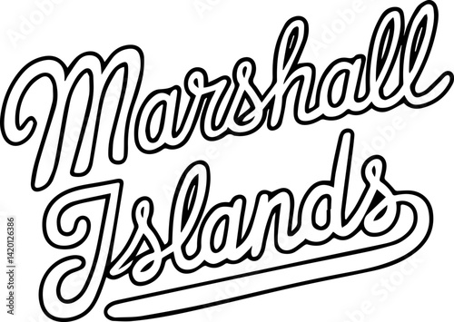 Marshall Islands Text Logo Design