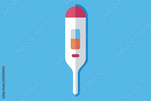 thermometer on blue background