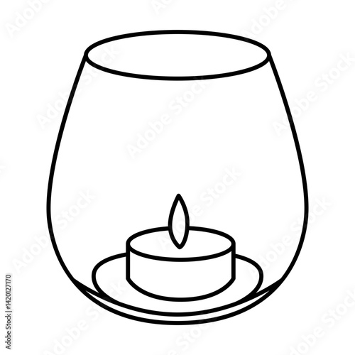Minimal Candle in Round Glass Holder