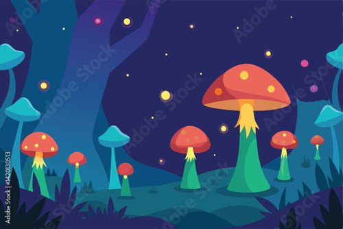 mushrooms in the grass