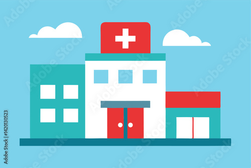 vector illustration of a house hospital