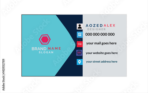 Modern creative business card and name card template vector design. Futuristic business card design.
