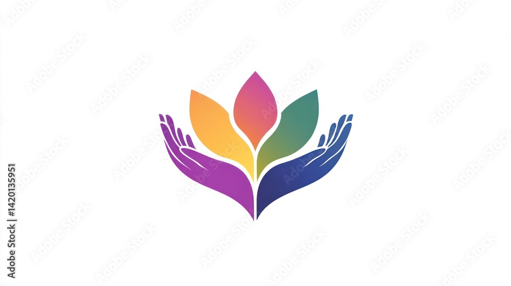 Obraz premium Colorful lotus flower logo design