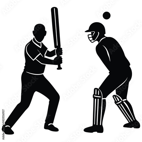 Bowler in Action Delivering a Ball