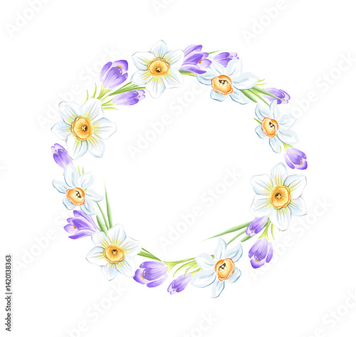 Spring flower wreath