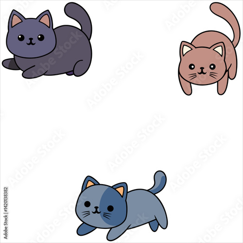A cute cartoon set features a pink pig, a happy dog face, and other funny animal icons