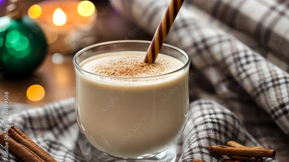 hot eggnog typical of Christmas, made at home all over the world, based on eggs and alcohol. called eggnog