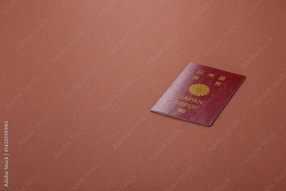 Japanese passport for travelling, flying and doing business. Japan document Japanese passport for travelling, flying and doing business. Japan document