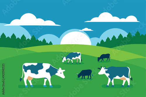 landscape with cows