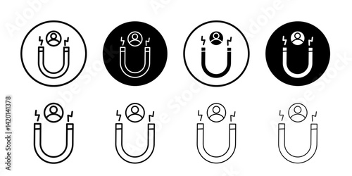 Attraction icon Flat simple outline set