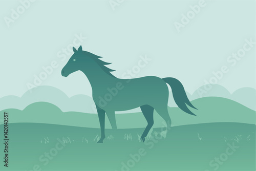 horse in the mountains