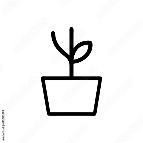 gardening potted plant icon flat icon for apps and websites
